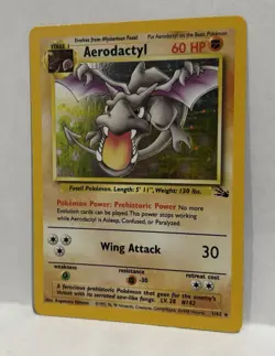 1999 Pokemon TCG Aerodactyl 1/62 Base Set Unlimited Holo RARE LP NM! - Image 3