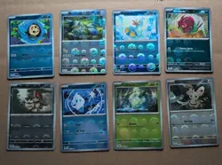Pokemon English Black Bolt White Flare Pokeball Reverse Holo Lot Of 8 Cards - Image 1