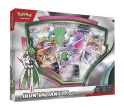 IRON VALIANT EX BOX Pokemon TCG 4 Booster Packs + 4 Foil Promo Cards SEALED NEW - Image 1