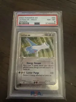 2003 Pokemon Latios EX Holo PSA 8 Dragon NM-MT Condition Swirl #94 - Image 1