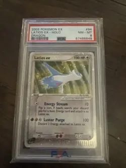 2003 Pokemon Latios EX Holo PSA 8 Dragon NM-MT Condition Swirl #94 - Image 3