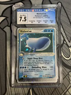 2003 POKEMON EX SANDSTORM #100 WAILORD EX-HOLO CGC 7.5 - Image 1
