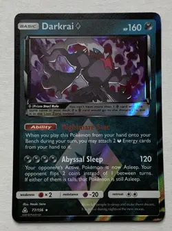 Pokemon Ultra Prism Darkrai Prism Star 77/156 Ultra Rare Holo LP - Image 1