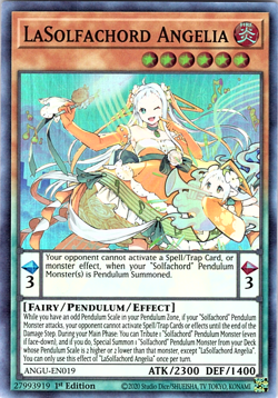 3x LASolfachord Angelia NM ANGU-EN019 YuGiOh Konami YS2 - Image 3