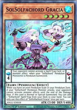 2x SolSolfachord Gracia NM ANGU-EN018 YuGiOh Konami YS3 - Image 1