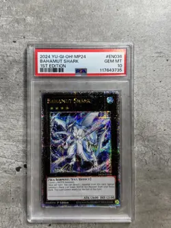 Yugioh Card 1st Ed Bahamut Shark QCSR PSA 10 Gem Mint, MP24-EN046 2024 - Image 1