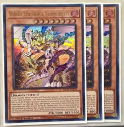 Yugioh! 3x Horus the Black Flame Deity MP25-EN158 Ultra Rare 1st Ed NM - Image 1