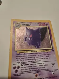Pokemon Gengar Fossil Set Holo Rare Holographic Card 5/62 HP - Image 5