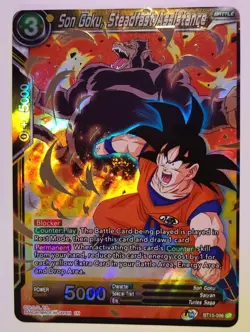 Son Goku, Steadfast Assistance Gold Foil SR Dragon Ball Super Card Game BT15-096 - Image 1