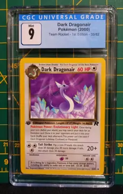 Dark Dragonair 33/82 1st Edition Team Rocket 2000 Pokemon Card WOTC CGC 9 PSA - Image 1