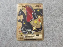 Charizard V Pokemon Card Gold Metal Custom Shiny Star V Fire Spin Claw Slash 220 - Image 1