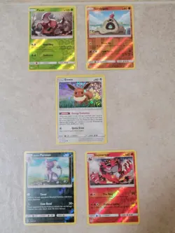 LOT OF 5 2017 POKEMON SUN & MOON HOLO & REVERSE HOLO BASIC STAGE 1 STAGE 2 CARDS - Image 1