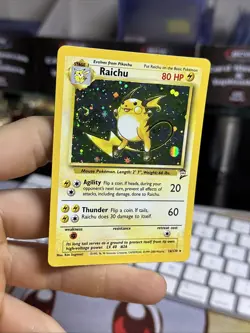 #2 Raichu 16/130 Base Set 2 2000 Holo Rare SWIRL WOTC Pokemon Card TCG - Image 4