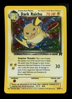 #2 Dark Raichu 83/82 Team Rocket 2000 Holo Secret Rare WOTC Pokemon Card TCG - Image 1