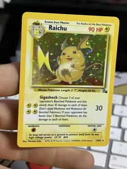 #2 Raichu 14/62 Fossil 1999 Holo Rare WOTC Pokemon Card TCG - Image 3