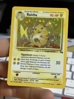 #2 Raichu 14/62 Fossil 1999 Holo Rare WOTC Pokemon Card TCG - Image 4