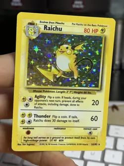 #2 Raichu 14/102 Base Set 1999 Holo Rare WOTC Pokemon Card TCG - Image 3