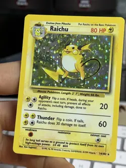 #2 Raichu 14/102 Base Set 1999 Holo Rare WOTC Pokemon Card TCG - Image 4
