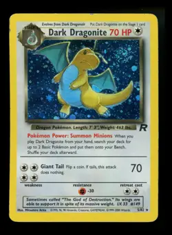 Dark Dragonite 5/82 Team Rocket 2000 SWIRL Holo Rare WOTC Pokemon Card TCG - Image 1