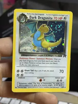 Dark Dragonite 5/82 Team Rocket 2000 SWIRL Holo Rare WOTC Pokemon Card TCG - Image 3