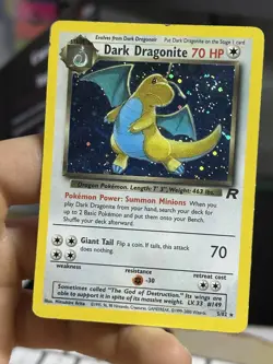 Dark Dragonite 5/82 Team Rocket 2000 SWIRL Holo Rare WOTC Pokemon Card TCG - Image 4