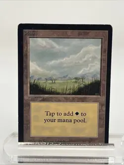 Plains (A) Alpha Edition Mtg Magic The Gathering MP Very Good 1993 - Image 1