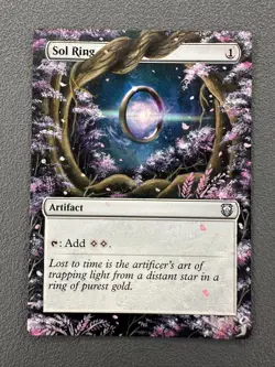 Sol Ring MTG Hand Painted Borderless Extended Full Altered Season Fall Art oj - Image 1