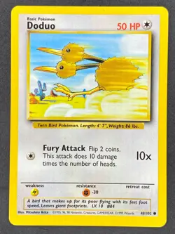 Pokemon Doduo 48/102 BS Base Set Unlimited LP/NM - Image 1