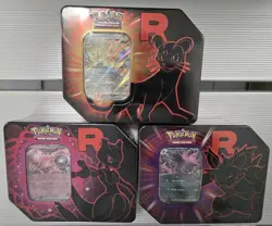 Pokemon Destined Rivals Team Rocket Tin Set of 3 (Mewtwo, Nidoking, Persian)-NEW - Image 1