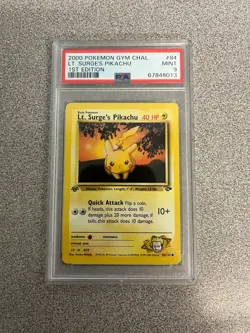 Pokemon Lt. Surge's Pikachu 1st Edition Gym Challenge PSA 9 - Image 1
