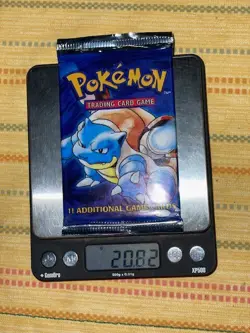 Pokemon Base Set Factory Sealed Booster Pack Blastoise Art 20.82 Grams - Image 1