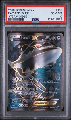 2016 Pokemon - XY Steam Siege - Steelix EX 108/114 Full Art - PSA 10 - Image 1