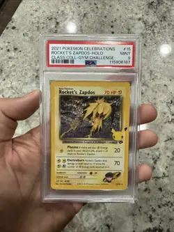 PSA 9 MINT Rocket's Zapdos, SWSH Celebrations Pokemon Classic Collection 15/132 - Image 1