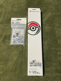 Pokemon Center Great Wave Playmat & Sleeves (65 Sleeves) NEW US Version - Image 1