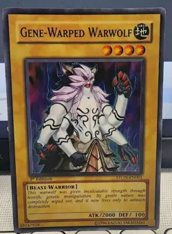 Yugioh Collector's GENE-WARPED WARWOLF STON-EN001 1st ed. +BONUS HOLO - Image 1