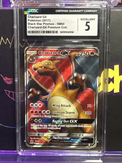 Charizard GX Premium Collection SM60 2017 CGC 5 Black Star Promo Card - Image 1