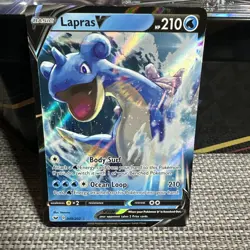 HOLO Lapras V 049/202 - Sword Shield Base Pokemon Card NM/LP - Image 1
