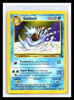 🔥 GOLDUCK FOSSIL NON HOLO FOIL 1999 POKEMON TCG VINTAGE CARD # 35/62 - Image 1