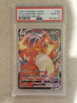Pokemon TCG Darkness Ablaze Charizard VMAX 020/189 Ultra Rare Card PSA 10 Gem - Image 1