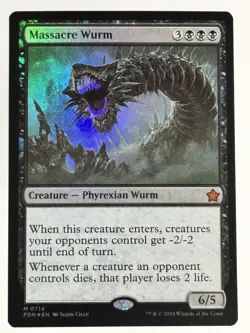 Massacre Wurm FOIL Foundations 714 NM Magic MTG - Image 1