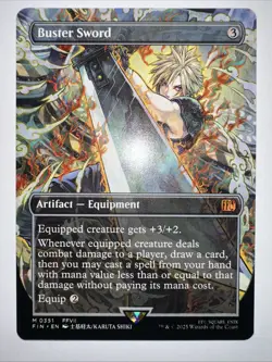 Buster Sword - Borderless - Final Fantasy - FIN MTG - Image 3