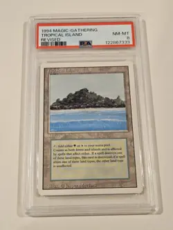 MtG - Tropical Island Revised Edition Regular PSA 8 - Image 1