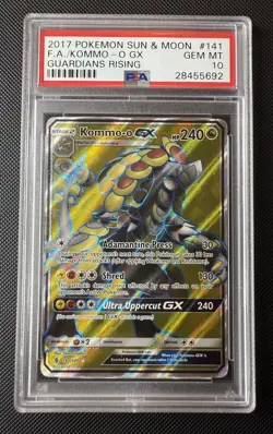 PSA 10 KOMMO-O GX 141 GUARDIANS RISING SUN MOON FULL ART 2017 POKEMON - Image 1
