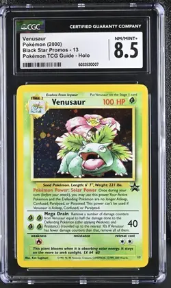 CGC 8.5 VENUSAUR 13 HOLO BLACK STAR PROMO POKEMON TCG GUIDE - Image 1