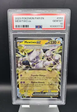 2023 Pokemon Paradox Rift Mewtwo ex #58 - GEM MINT PSA 10 - Image 1