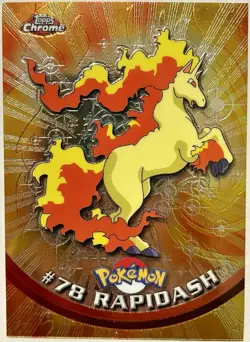 RAPIDASH #78, Series 1 - 2000, Topps TV Animation Edition Chrome Pokemon Card - Image 1