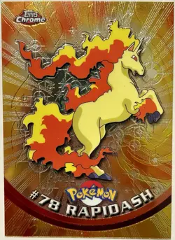 RAPIDASH #78, Series 1 - 2000, Topps TV Animation Edition Chrome Pokemon Card - Image 2