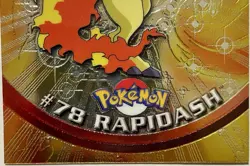RAPIDASH #78, Series 1 - 2000, Topps TV Animation Edition Chrome Pokemon Card - Image 3