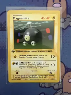 Magnemite 53/102 Base Set 1st Edition Shadowless NM Vintage Pokemon TCG Card - Image 1