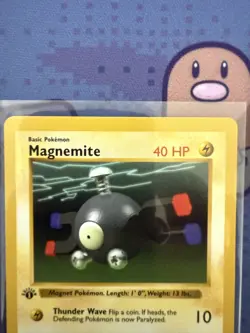 Magnemite 53/102 Base Set 1st Edition Shadowless NM Vintage Pokemon TCG Card - Image 3